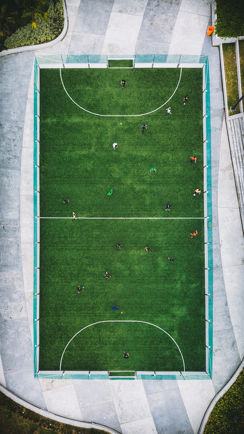 soccer field, lawn, playing, no people, grass, empty, basketball - sport, day, playing field, green color, 2K, people, nature, photography, soccer, football