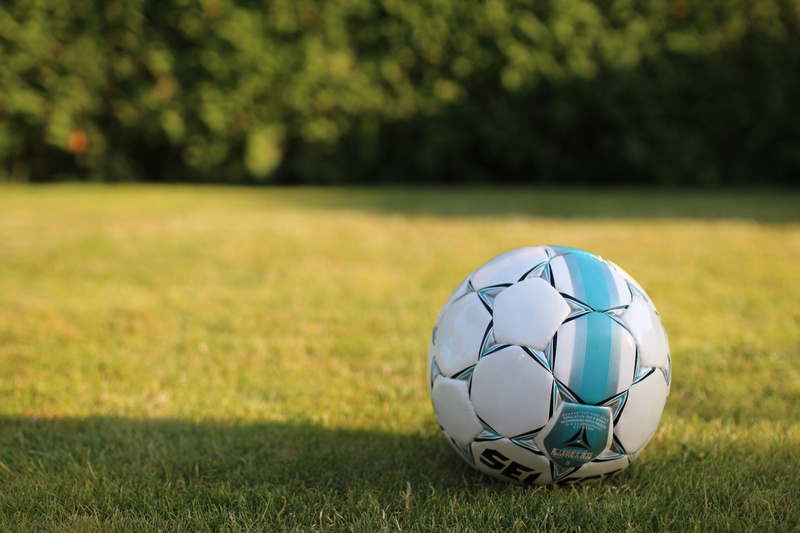 single object, day, green Color, ball, sports, Soccer ball, field, focus on foreground, various, soccer field, plant, 4K, team sport, sports equipment