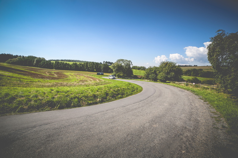 green Color, van, plant, cars, landscape, summer, blue, road, sky, tree, field, grass, tranquility, asphalt, sunlight, no People, europe, rural Scene, outdoors