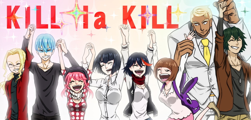 indoors, variation, Matoi Ryuuko, human representation, creativity, Kiryuin Satsuki, celebration, human skeleton, Mankanshoku Mako, Kill la Kill, bone