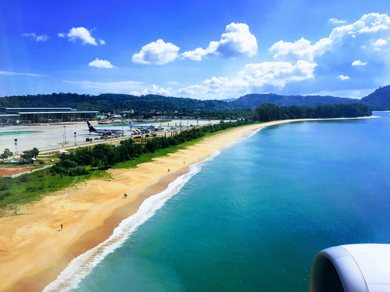 travel destinations, day, outdoors, tranquility, scenics - nature, phuket, airport, land, beach, water, nature, blue, mode of transportation, no people