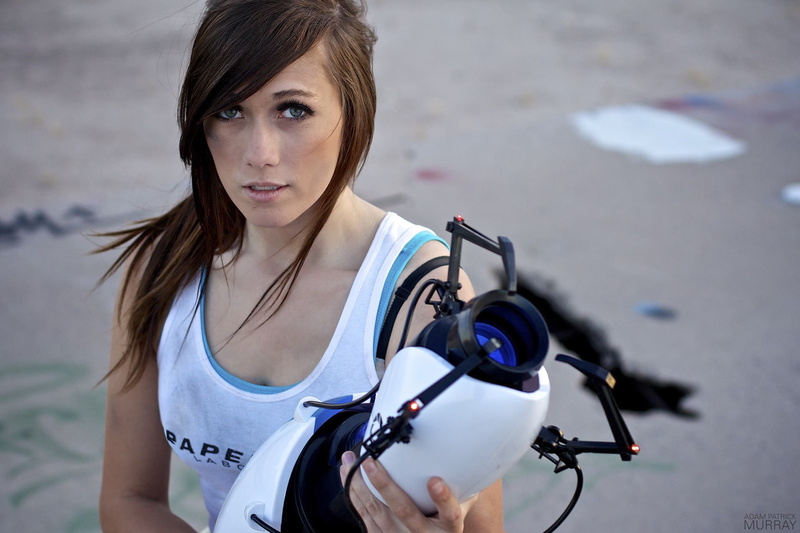 Aperture Laboratories, Portal Gun, Lindsay Elyse, cosplay, 1080P, Portal (game)