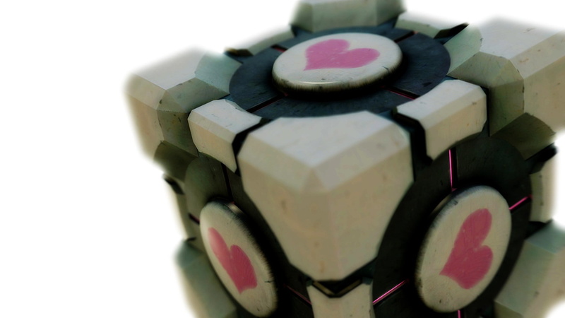 Portal (game), Portal 2, Companion Cube, video games, 1080P