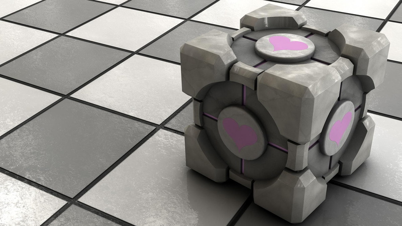 companion, 1080P, cube, companion cube, checked, hd