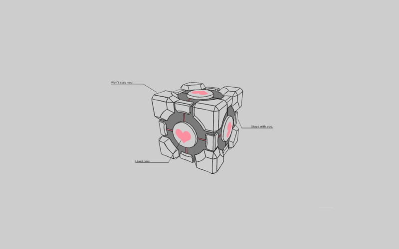 gray, grey, portal, companion, 1080P, video games, cube, hd