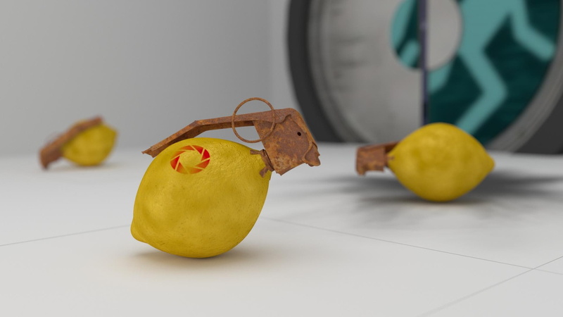 Portal (game), Portal 2, lemons, 1080P, Cave Johnson, Valve Corporation, grenades, video games, Valve, Aperture Laboratories