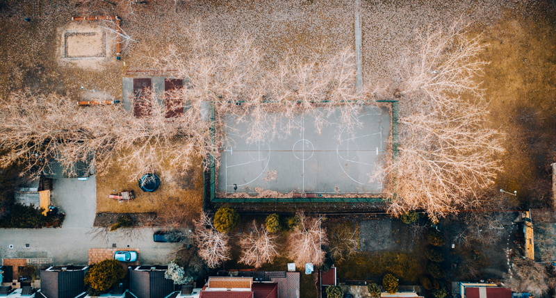 architecture, autumn, room, fly, birds eye view, wall - building feature, living room, metal, growth, aerial, window, building, indoors, day
