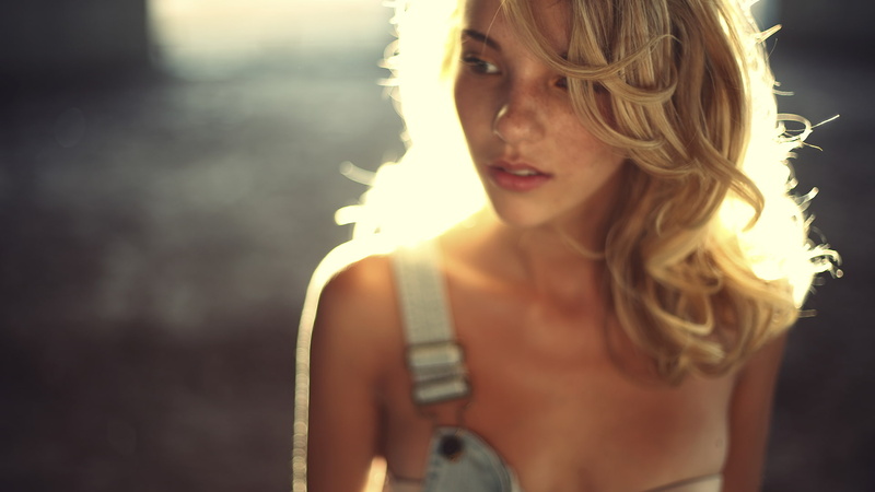 Rachel Ann Yampolsky, blonde, women, suspenders, 1080P, freckles, model