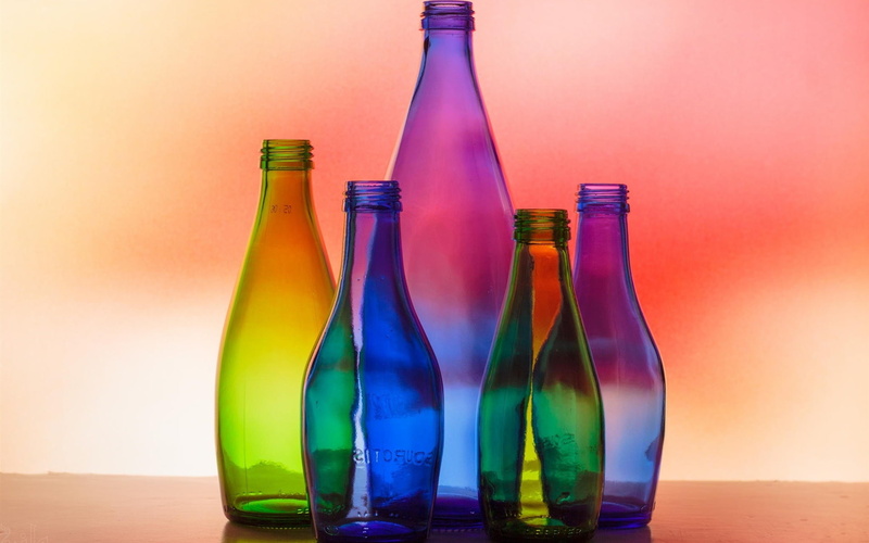 Colorful, Glass, Colors, Light, 1080P, Bottles