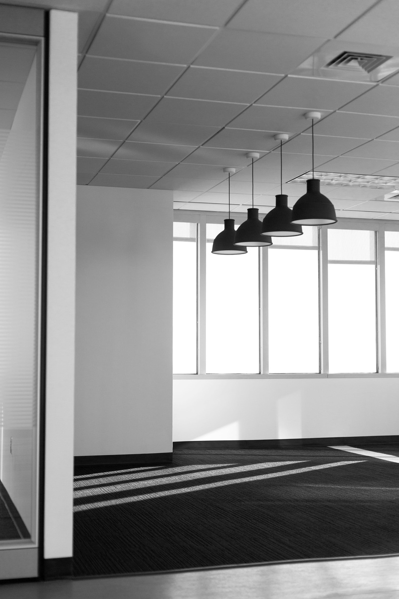 minima, modern, pendant, building, corporate, corner office, architectural column, window, sunlight, rug, tower, day, transparent, four, built structure
