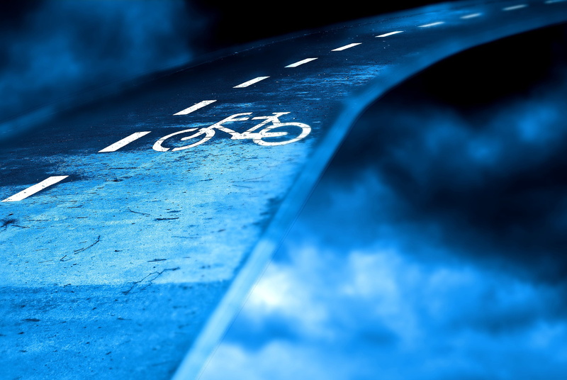 Hiking Trail, cycle route, western script, selective focus, spirit, Way, 2K, dark, indoors, architecture, single object, emotion, nature, day, blue, capital letter