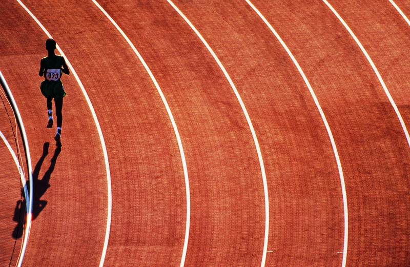 full length, track and field athlete, track and field, track event, track, tank, running track, effort, adult, men, healthy lifestyle, sprinting, red, top