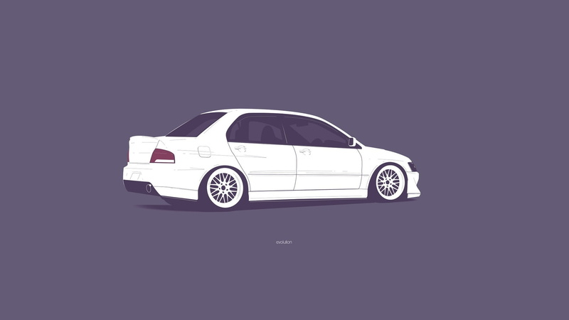 Evolution 9, number, speed, hatchback, illustration, day, indoors, Minimalistic, new, transportation, 1080P, wheel, motor Vehicle, sedan, isolated, single Object