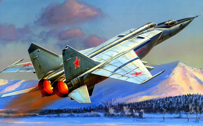 no people, motion, nautical vessel, snowcapped mountain, the MiG-25P, Mikoyan-Gurevich, Zhirnov, figure, transportation, sky, water, multi colored, snow