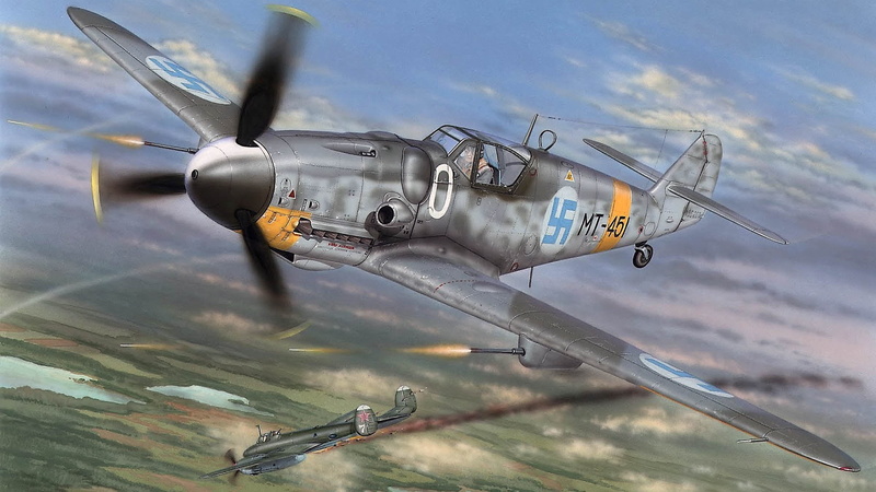 Finland, single-engine piston fighter-low, 1080P, BF109 G-6, Messerschmitt, the most popular model BF-109