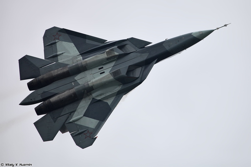 clear sky, military, T-50, gray, PAK FA, air force, 1080P, 5 generation aircraft, no people, fighter plane, nature, The Russian air force, copy space