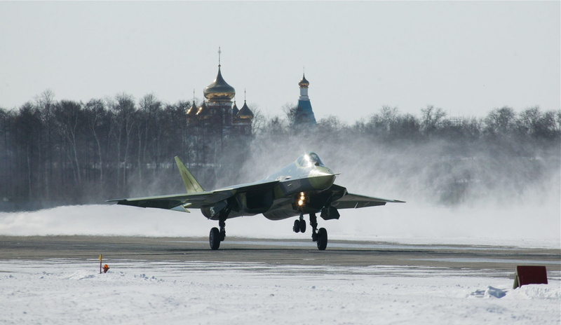 transportation, the plane, sky, incidental people, 1080P, snow, T-50, cold temperature, dry, fighter, nature, travel, military, gray, day, motion, RUSSIAN AIR FORCE