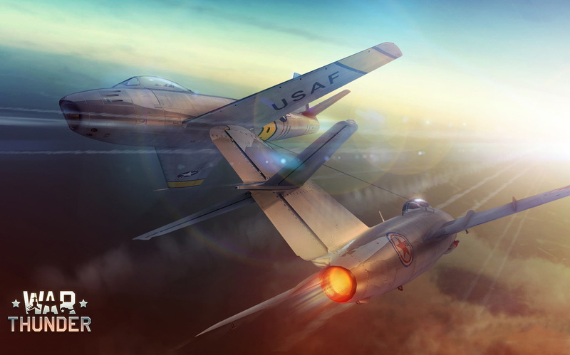 Two, Speed, The MiG-15, Fagot, Mikoyan, ART, 1080P, Flight, Korea, War Thunder, Gurevich, The sky, Figure, fighter, F-86, The plane, Nose