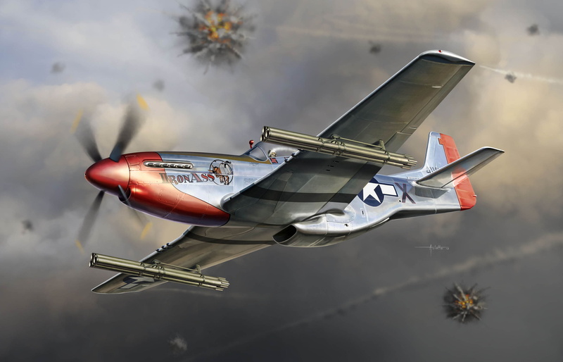 tubular, USA, WW2., the plane, Mustang, battle, additionally, BBC, North American, missiles, P-51K, air, art, single, 2K, radius, far, M10, R-51К, guides