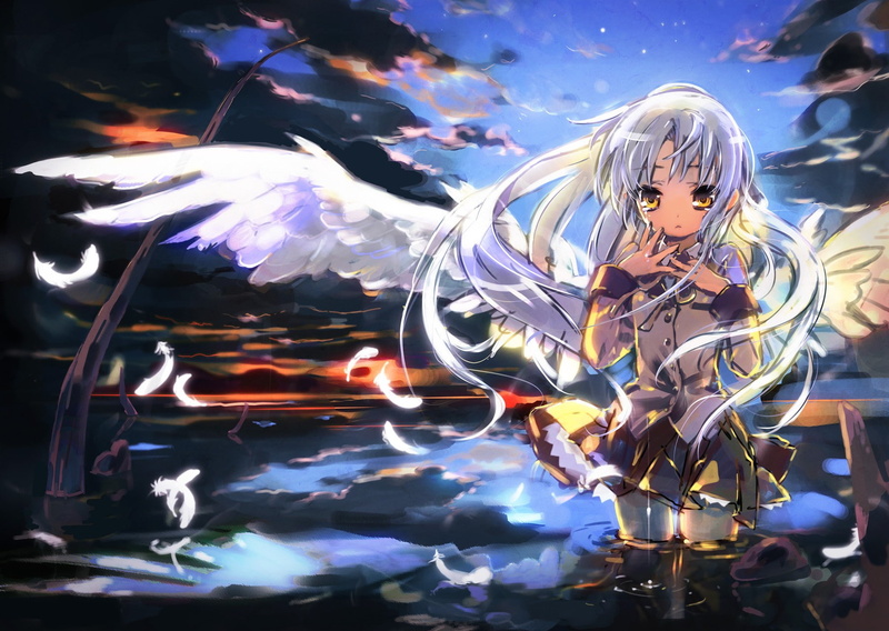 anime girls, anime, angel, uniform, angel beats, kanade, school uniform, school, girls, beats, tachibana kanade, wings, 720P, tachibana