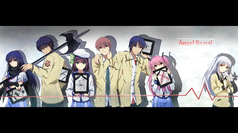 people, occupation, medium group of people, group of people, men, indoors, women, Yuzuru Otonashi, Yuri Nakamura, Kanade Tachibana, Eri Shiina, young adult
