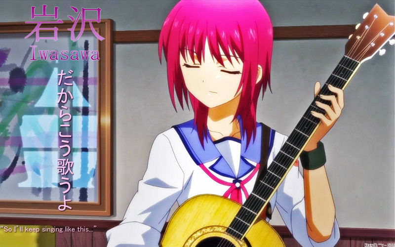 artist, one person, musical instrument, offspring, child, Masami Iwasawa, musical equipment, 1080P, front view, Anime, rock music, Angel Beats!, portrait