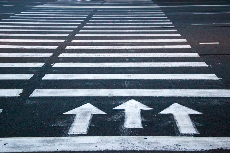 concrete, no people, pattern, transportation, empty, line, concept, communication, direction, day, cross, town, pedestrian, urban, high angle view, white