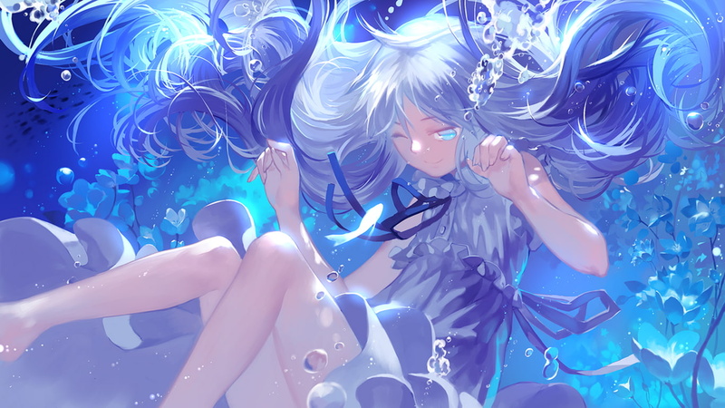 water, underwater, no people, Ano Hi Mita Hana no Namae wo Bokutachi wa Mada Shiranai, Honma Meiko, motion, animal wildlife, anime, marine, anime girls