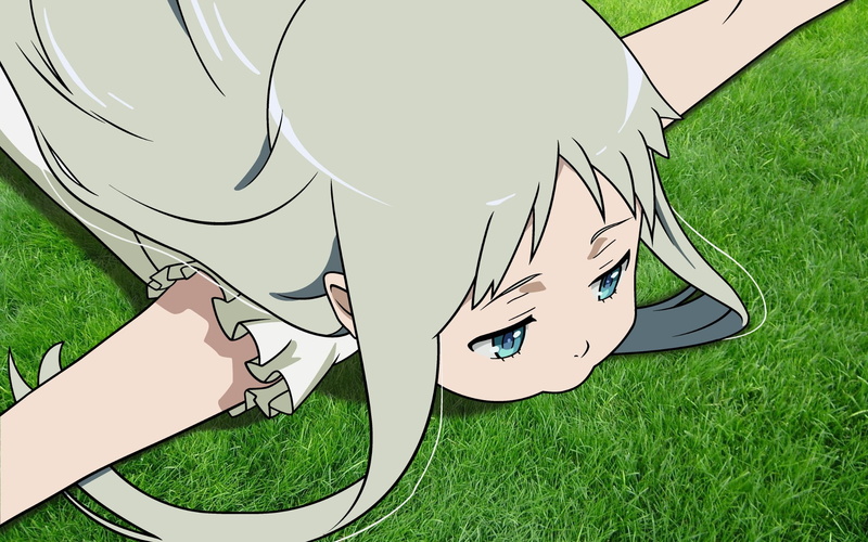 anime, Ano Hi Mita Hana no Namae wo Bokutachi wa Mada Shiranai, high angle view, illustration, 1080P, unrecognizable person, Honma Meiko, field, grass