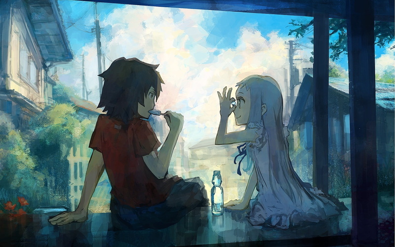 Honma Meiko, human representation, anime girls, boy, window, anime, transparent, hairstyle, retail display, lifestyles, representation, one person, female likeness