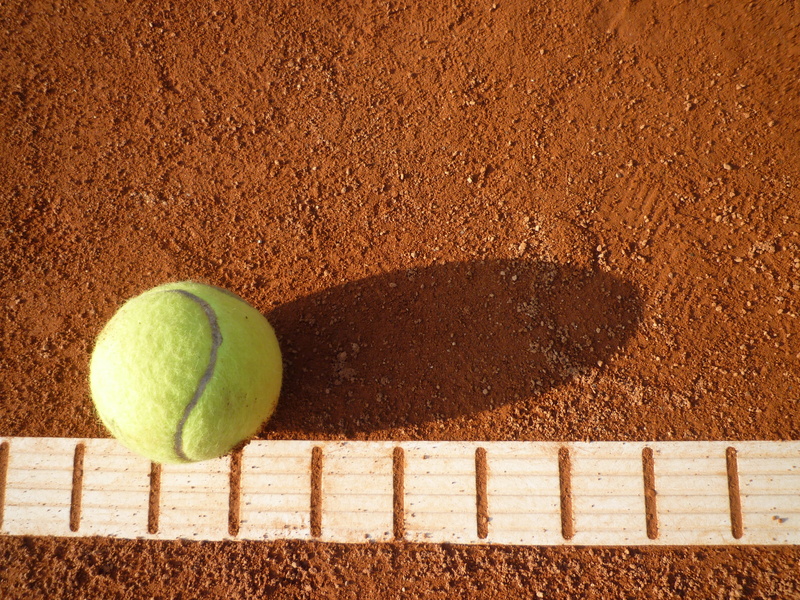 sports, sports equipment, 4K, single line, soil, competition, off, ball, yellow, play tennis, ball sports, leisure activity, no people, green color, outside