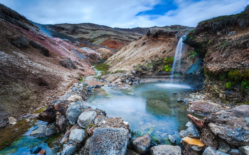 flowing, rock formation, stream - flowing water, geology, long exposure, hot spring, amazing nature images hd  1920x1200, environment, scenics - nature