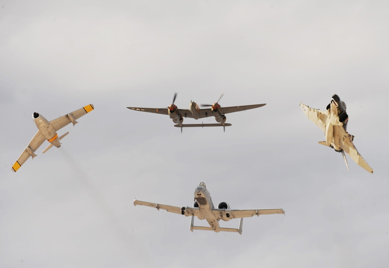 no people, motion, aerial demonstrations, jet, day, P-51 Mustang, flights, aerospace industry, travel, prop, airshow, fighter plane, airplanes, breaking
