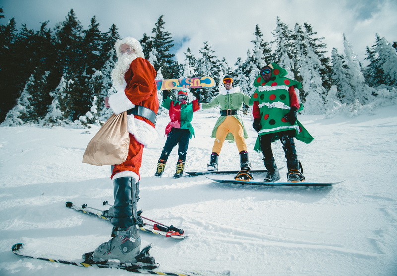 warm clothing, cold temperature, day, vacations, togetherness, costume, christmas, claus, child, weather, tree, trees, cold, men, people, santa, props