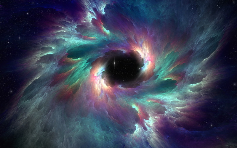 lights, 2K, background, nebula, iridescent, sky, stars