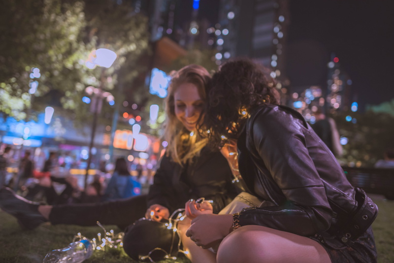 three quarter length, people, coupe, women, illuminated, hairstyle, enjoyment, city, portrait, 5K, retro, vintage, young adult, teenagers, real people
