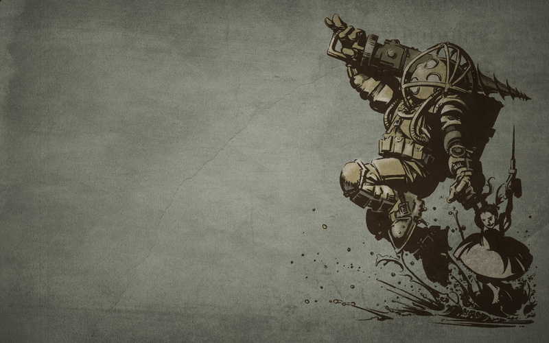 built structure, history, no people, art and craft, Big Daddy, representation, sculpture, holding, the past, day, weapon, metal, nature, BioShock