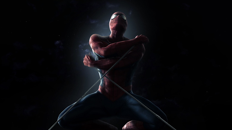 spider-man, web, shadow, 1080P