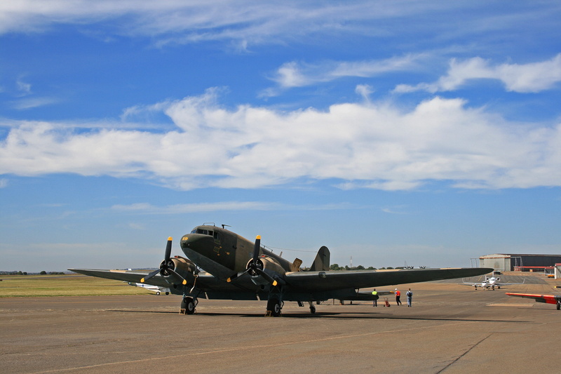 day, camouflage, radial engine, stationary, C-47, vintage, air force, road, nature, transportation, air force museum, landing - Touching Down, 4K, commercial Airplane