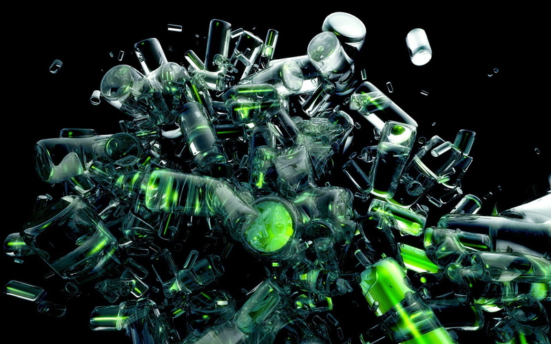 laboratory, bottles, healthcare and medicine, black background, abundance, machine part, 1080P, industry, large group of objects, still life