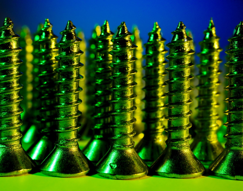 pattern, side by side, glass - material, lot, screws, shiny, studio shot, brass, bottle, screw, light, selective focus, green, plenty, ready, lighting