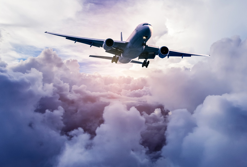 the sky, flies, the plane, airliner, clouds, in the air, high, 8K, passenger