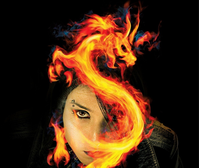 Mystery, vibrant color, beautiful woman, heat - temperature, Dark, sci, dragon, crime, fire, 720P, black background, drama, girl, young adult, orange color