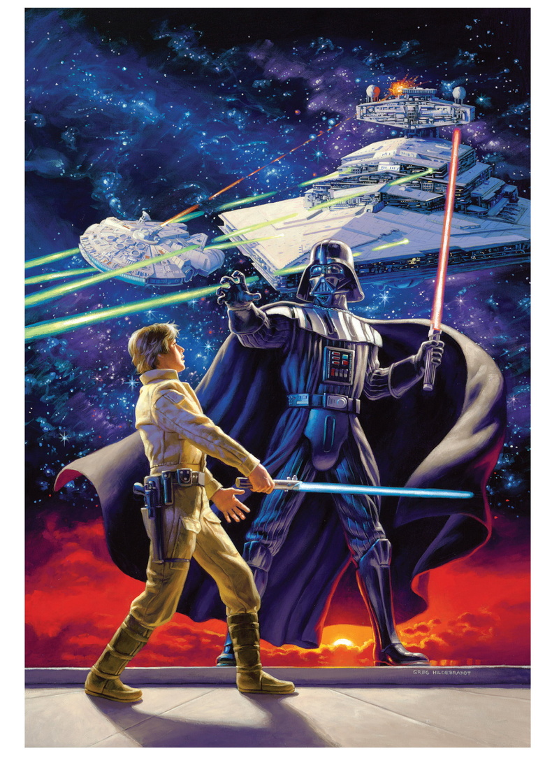 Star Destroyer, Jedi, poster, Star Wars, 2K, Luke Skywalker, concept art, Greg Hildebrandt, portrait display, Millenium Falcon, Darth Vader, Sith