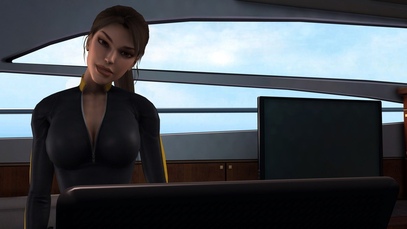 day, Tomb Raider, railing, Tomb Raider: Underworld, one person, looking away, front view, looking, mode of transportation, women, seat, young adult, sky