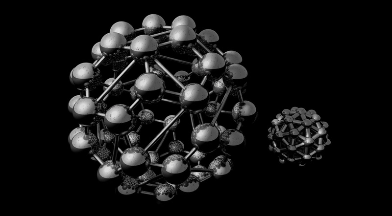high angle view, studio shot, Structure, wealth, 3d model, healthcare and medicine, close-up, 3D, Geometry, Model, variation, bucky-ball, choice, cut out