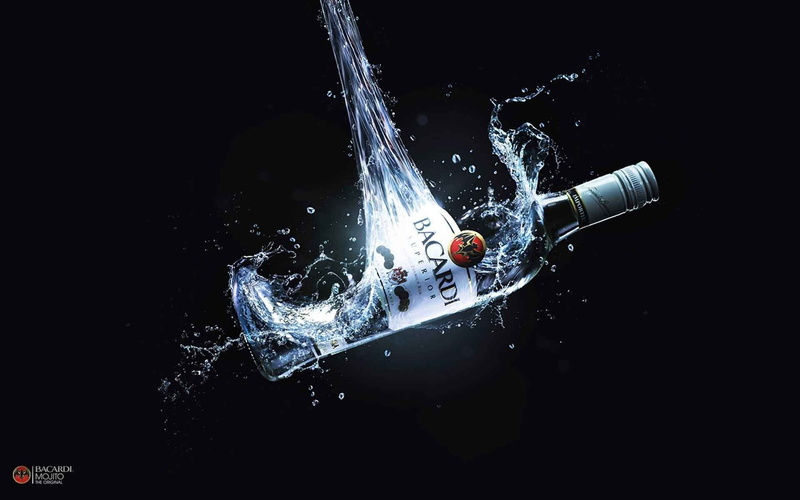 Bacardi, bottle, glass, 1080P, Products