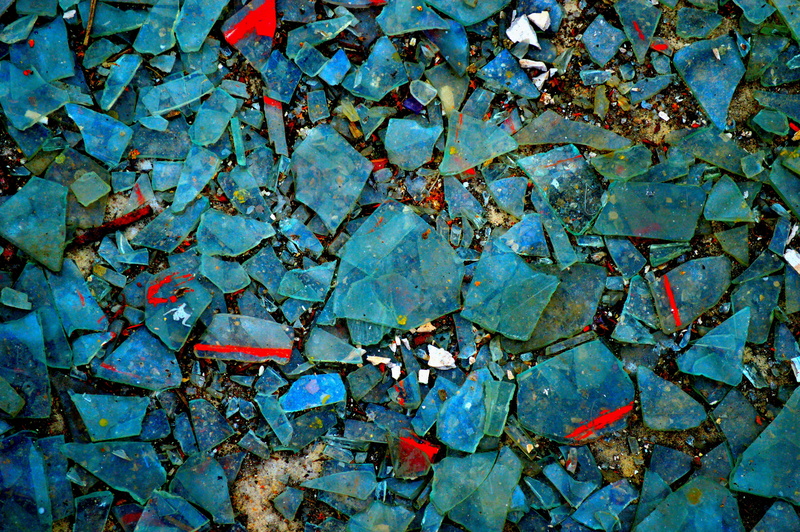 ruined, backgrounds, no people, stone - object, high angle view, day, glass shattered, outdoors, abundance, pattern, close-up, large group of objects, nature