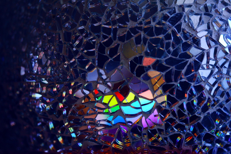 indoors, multicolored, abundance, broken glass, fence, luxury, multi colored, reflection, mirror, lesbian, transgender, decor, pieces, pride, design, wall - building feature