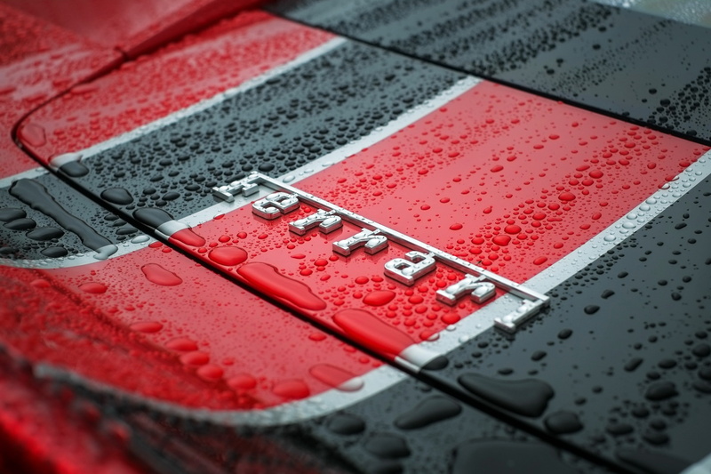 logo, water drops, car, 1080P, red cars, vehicle, Ferrari